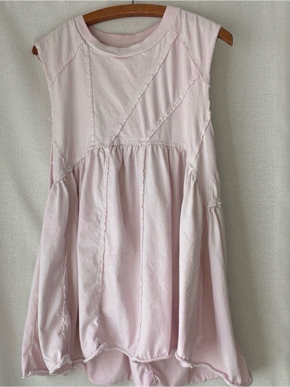 Urban Outfitters sz M Pink Top Tunic Patchwork light tie-dye Lagenlook Hippie